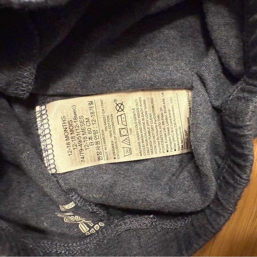 GAP blue pajama set 12-18M - Picture 5 of 6